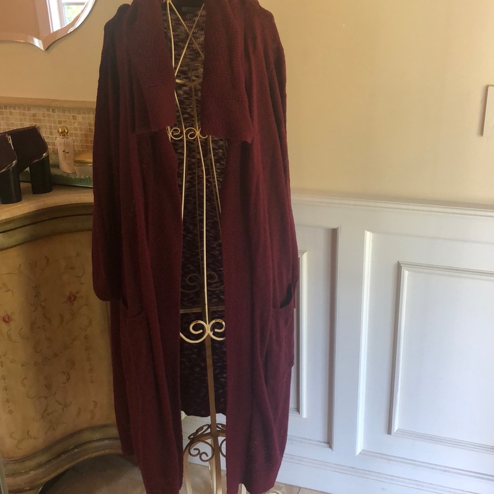 Just Fad burgundy duster sweater